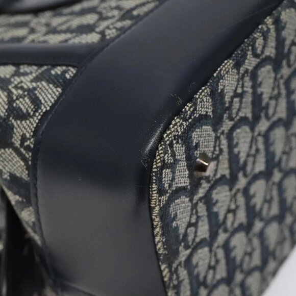Christian Dior Trotter Canvas Hand Bag Navy Auth 126883 - Picture 4 of 16